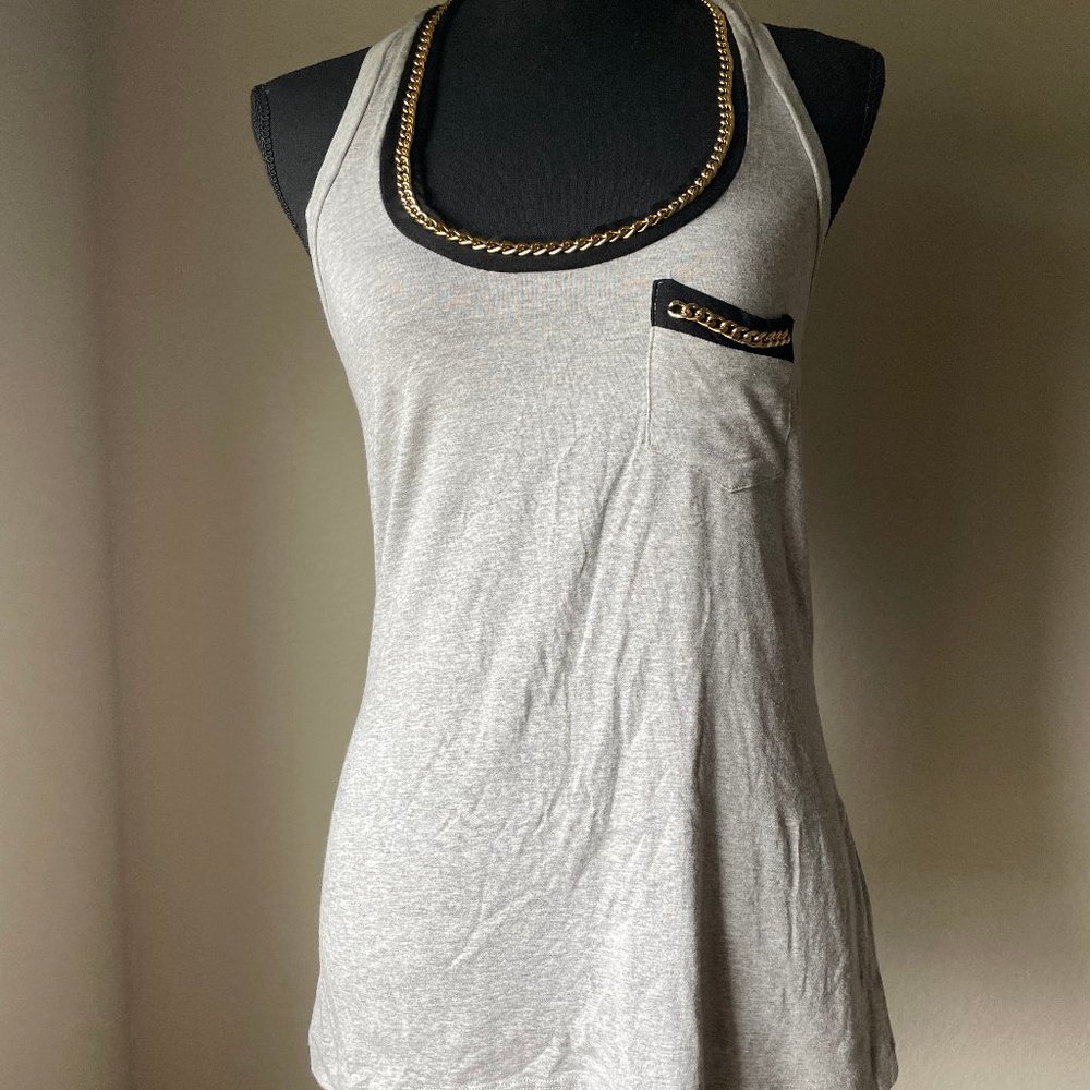 AQUA Gray Racerback Tank